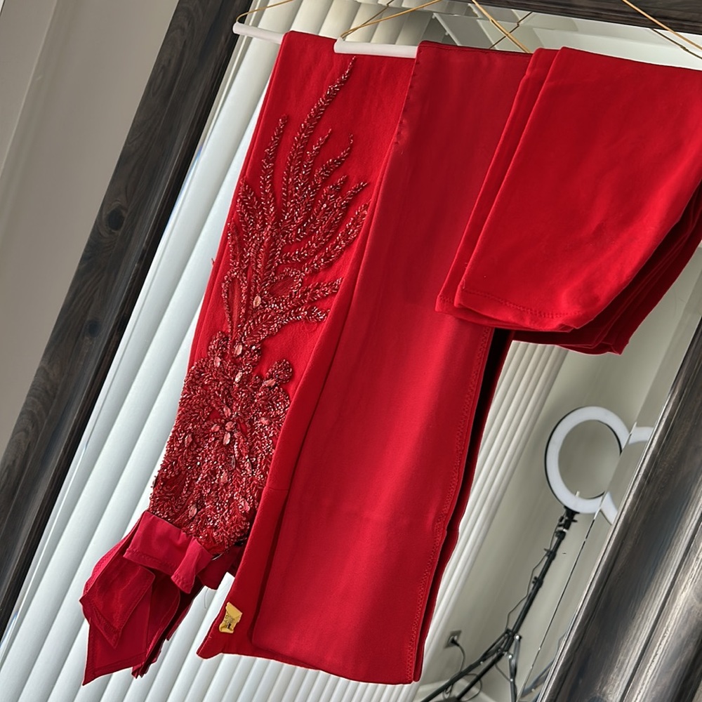 Sexy Red Custom Jogger Set W/Detail Size Small - image 2